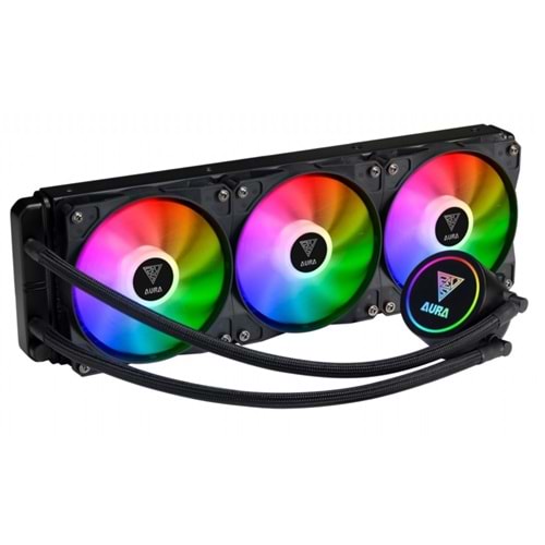 Ice Demon-360 ARGB 3 Fan Rainbow İntel & Amd Uyumlu Sıcaklık Göstergeli Sıvı Soğutma Sistemli Siyah Cpu İşlemci Fanı