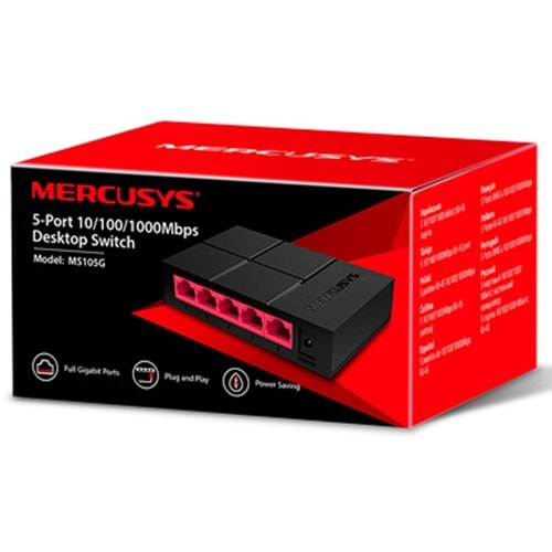 Mercusys 5 Port 10/100/1000Mbps Masaüstü Gigabit Switch