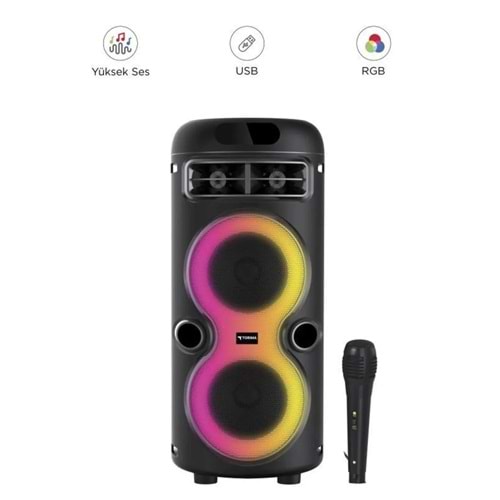 D41 RGB Işıklı Mikrofonlu Bt/Usb/Tf Kartı/ TWS Bluetooth Hoparlör Speaker