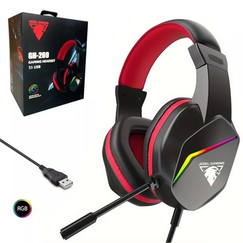 Jedel Profesyonel Headset Pro 7.1 Usb Girişli Rgb Gaming Oyuncu Kulaklığı
