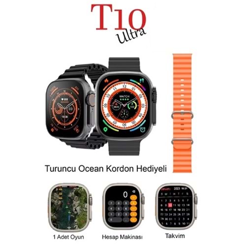 Watch 8 Ultra Series T10 Ultra Akıllı Saat 49Mm 2.09'' iOS/Android Çift Kordon Akıllı Saat
