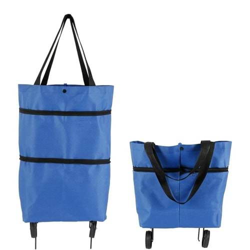 Tekerlekli Katlanabilir Pratik Pazar Çantası