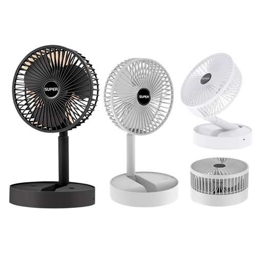 BWFN11 Taşınabilir Şarjlı Fan 3 Kademeli Vantilatör Klima Soğutucu Fan Siyah