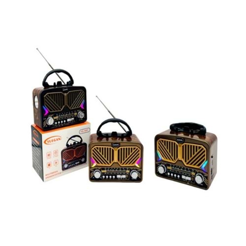 Yuegan Bluetooth Usb Sd Şarjlı Fenerli Nostaljik Müzik Kutusu Speaker Hoparlör Fm Radyo