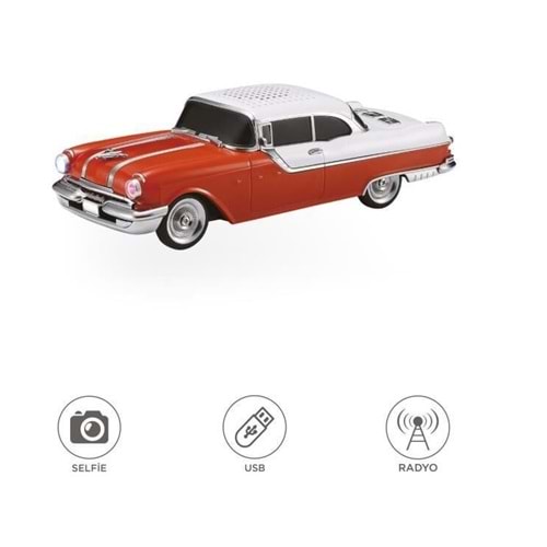 D87 Klasik Araba Usb-Tf-Fm Radyo Bluetooth Hoparlör Müzik Kutusu