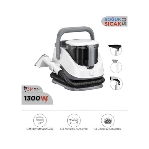 Torima Gri Buharlı Temizleyici Halı ve Koltuk Yıkama Cam Zemin Mutfak Temizleme Buhar Makinesi