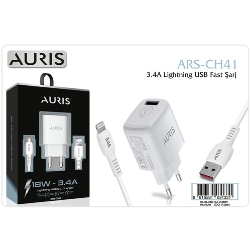 Auris CH41 18W Usb İphone Lightning Fast Şarj Seti