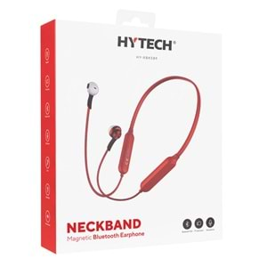 Hytech Kırmızı TF Kartlı Mıknatıslı Bluetooth Spor Kulak içi Kulaklık Mikrofon