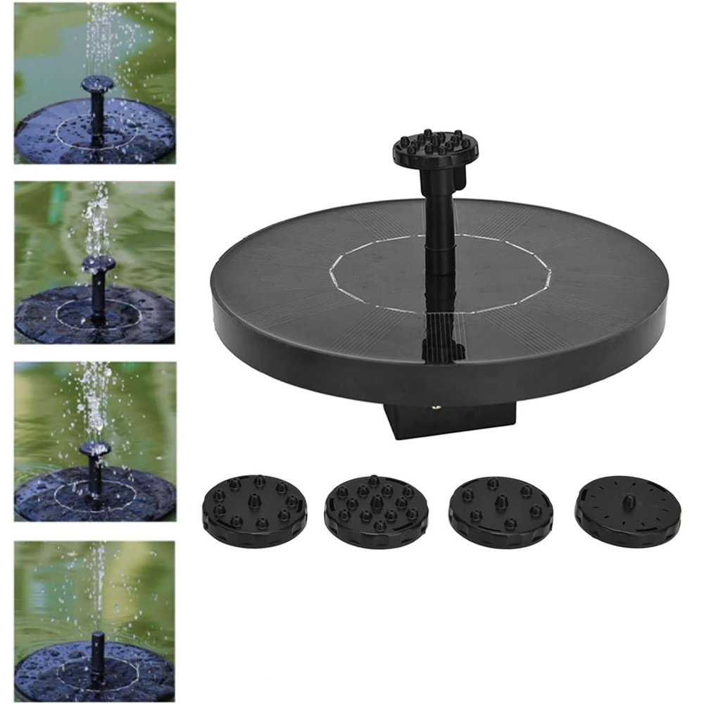 Güneş Enerjili Solar Fıskiye Dekoratif Havuz Süsü Su Pompası Havuz Çeşmesi