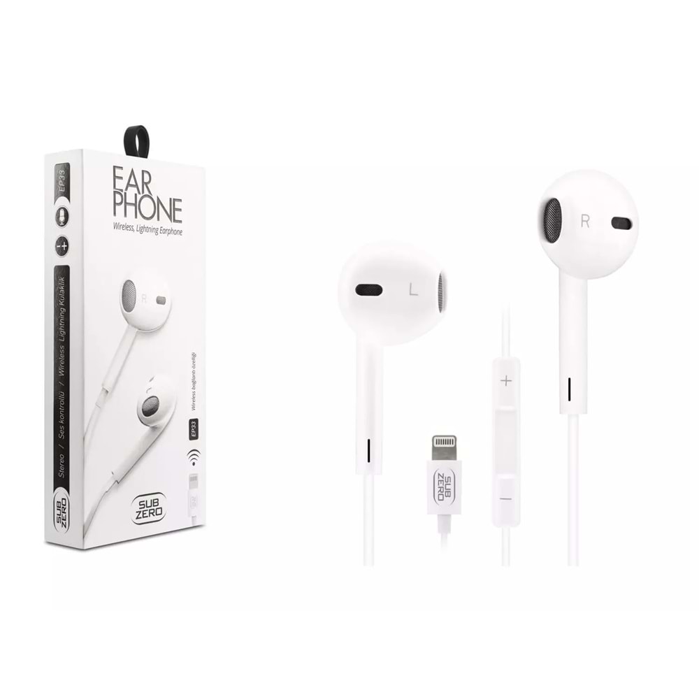Subzero i7 Lighthing to Stereo Earphone Kablolu Beyaz Kulaklık